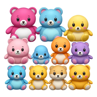 Beautiful plush toys sticker