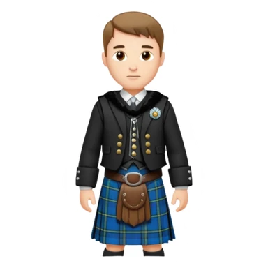man traditional outfit in scotland sticker