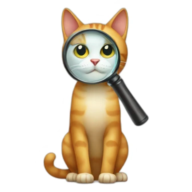cat with magnifying glass sticker