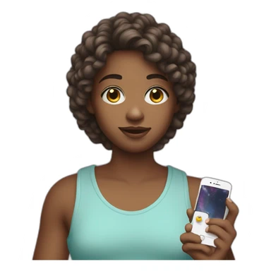 white teen content creator with phone in hand  sticker