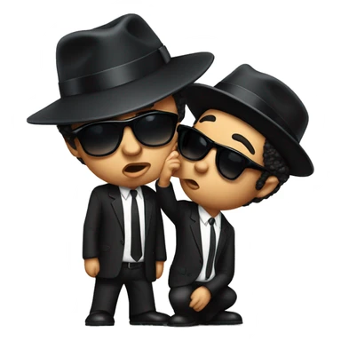 The blues brothers giving kisses sticker