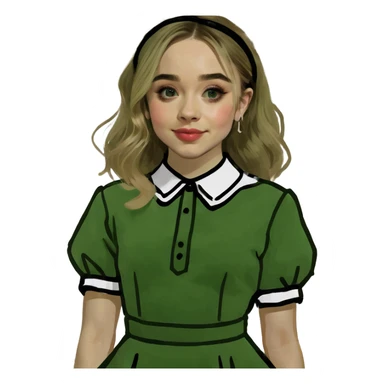Sabrina Carpenter blonde singer in a glamorous Short n' Sweet style dress sticker