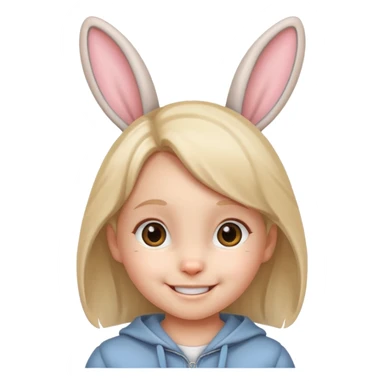 bunny eared kid sticker
