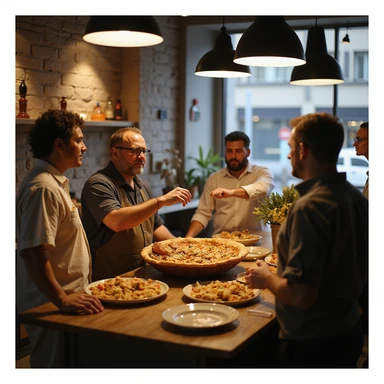 group of indian customers in a shop sticker
