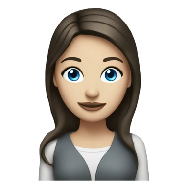 Brunette with white money pieces and blue eyes sticker