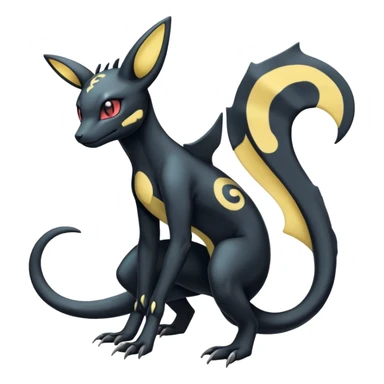 Pastel Salandit-Umbreon-Fakémon-hybrid-creature (full body)  sticker