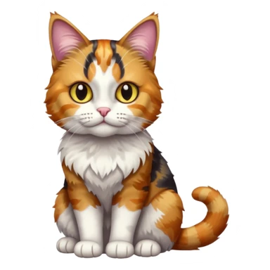 full body colourful light patched calico tabby cat with hazel eyes sticker