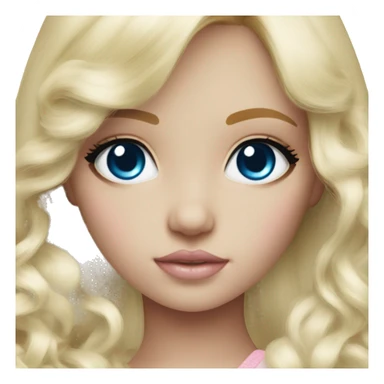 ocean blue doll eyes, blonde hair, feminine, pink, girl, angelic sticker