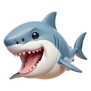 Cinematic Cute Yawning Great White Shark Portrait Emoji, Head tilted slightly with a dramatic, wide-open yawn, showcasing its robust, streamlined form with a slightly open mouth revealing powerful jaws and sleepy, half-closed eyes, Simplified yet irresistibly adorable features, highly detailed, glowing with a soft, cozy oceanic glow, high shine, relaxed yet expressive, stylized with a hint of whimsical aquatic ease, soft glowing outline, capturing the essence of a drowsy yet affectionate great white shark that appears ready to stretch and yawn its way out of the screen! sticker