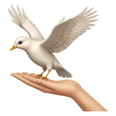 Flying white bird above  hand sticker