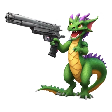 Girl dragon with a gun sticker