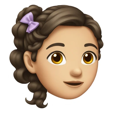 brunette girl with bow  sticker