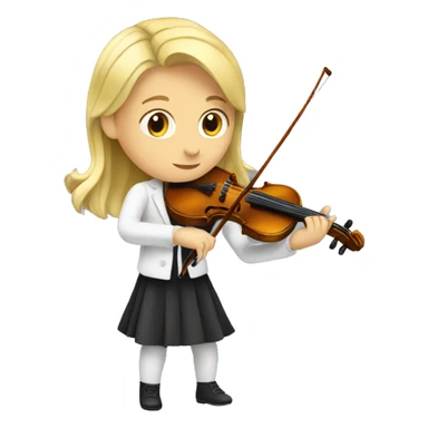 blond girl playing a violin sticker