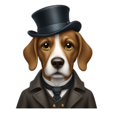 a dog dressed ah sherlock holmes sticker