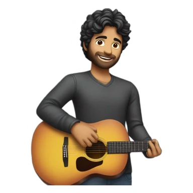Arijit Singh holding a guitar sticker