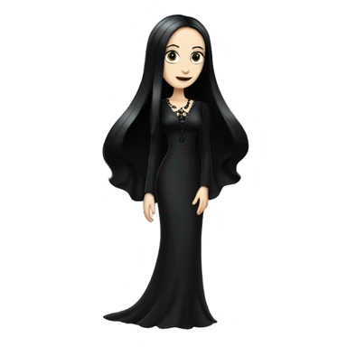 teen Morticia Addams,cute,showing off, show full body, accessories, dress  sticker