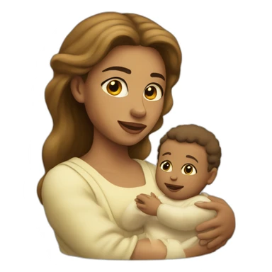 Light skin Mary with light skin baby Jesus sticker