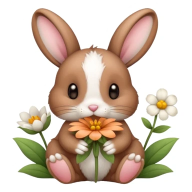 Bunny eating flower sticker