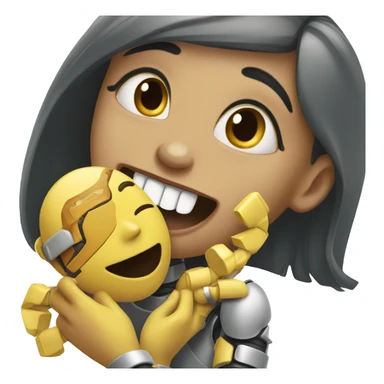 girl bite bot  sticker