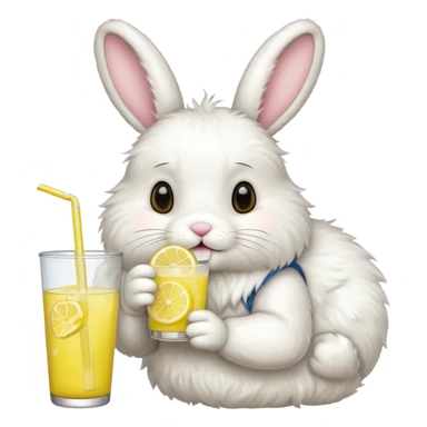 bunny drinking lemonade  sticker