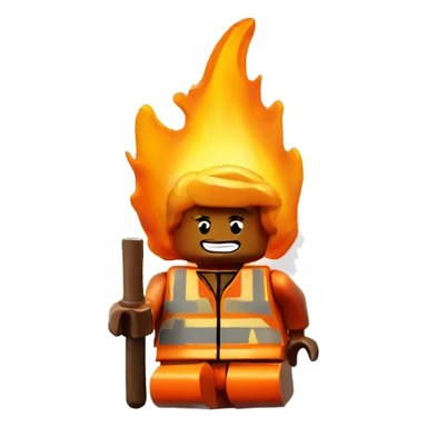 the flame icon with Lego style sticker