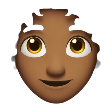 An imp,red skin,black hair,brown eyes,smile,brown horns sticker