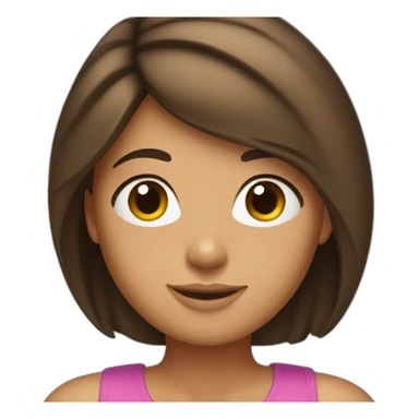 tanned brunette girl with bobbed hair  sticker