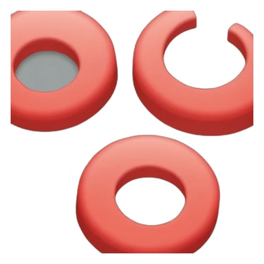 Circulo rojo con dos barras verticales y dos horizontales unidas al circulo por la mitad sticker