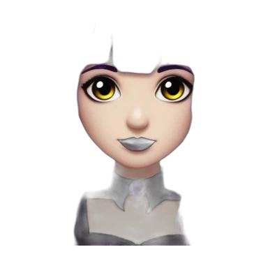 Elissabat-with-bangs-long-hair-dark-plumpurple-and-black-vampire-goth-makeup-pinkeyes-romanticgothcloses- sticker