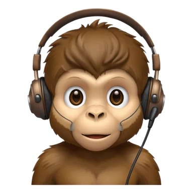 Monkey with headset mic sticker