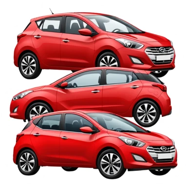 Red Nissan np300 and white Hyundai i30 sticker