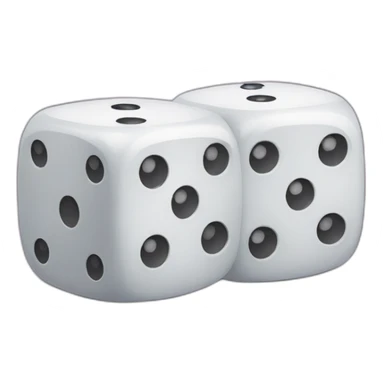 two dice showing different sides sticker
