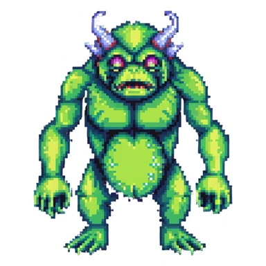 Hulk transformation sequence, scientist becoming green monster, retro game style sticker