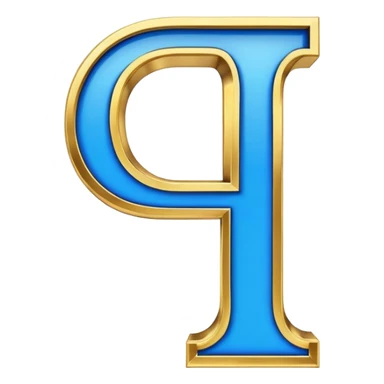 Bold Blue-Gold Font Big Capital “I” Letter  sticker