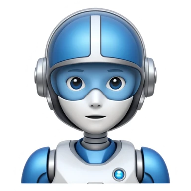 blue and white astrobot copilot sticker