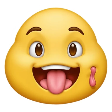 yellow emoji with tongue wiggling out side to side sticker