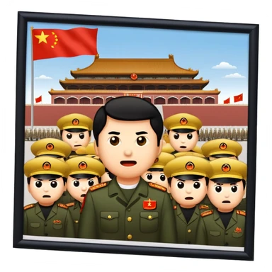 Tiananmen square incident shown as an emoji sticker