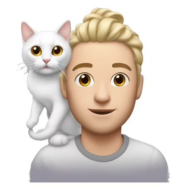 White Me with a cat on my head sticker