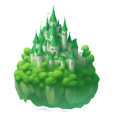 Transparent green floating castle sticker