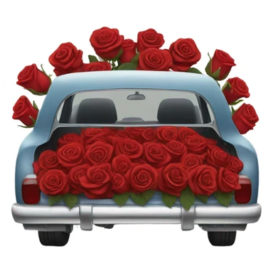 biegie  car in the trunk many roses red sticker