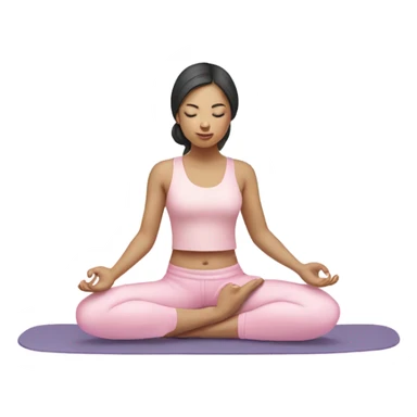 asian yoga girl light pink clothes  sticker