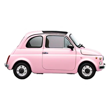 Fiat 500 Pastel pink with Hearts  sticker