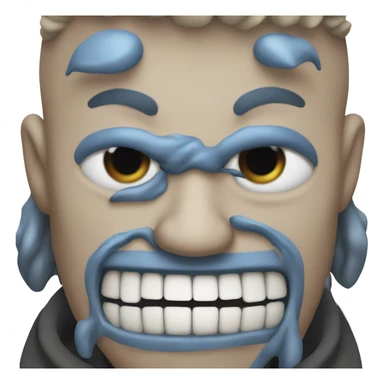 evil ass blue guy with teeth sticker