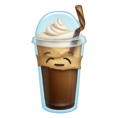 Ice coffee with  bow  sticker