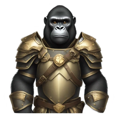 Gorilla wearing crusader templar armor sticker