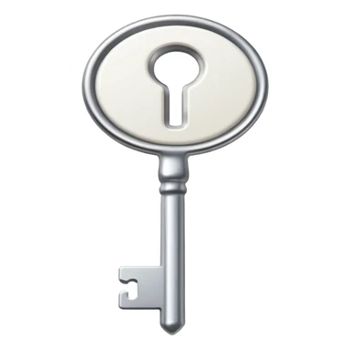 2d flat white key sticker