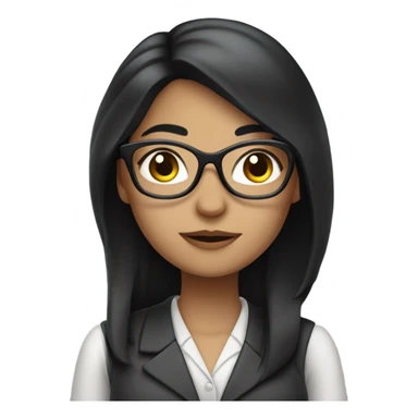 Psychologist girl with long black hair sticker