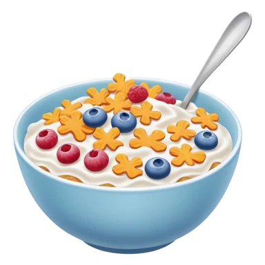 a bowl of cereal, simple, clear sticker