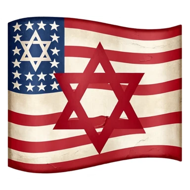 United States flag with a swastika symbol and star of david symbol on the flag sticker