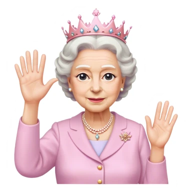 
Queen Elizabeth waves in pastel clothes sticker